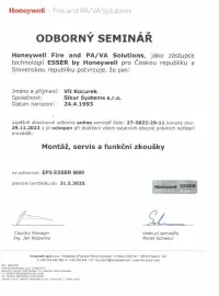 EPS certifikát Esser - Sikur Systems s.r.o.