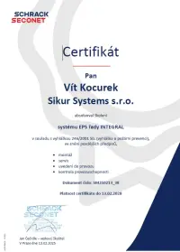 EPS certifikát Schrack - Sikur Systems s.r.o.