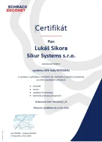 EPS certifikát Schrack - Sikur Systems s.r.o.